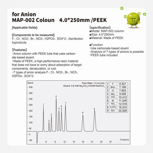 Anion column MAP-002 (4.0*250mm)(Made by PEEK)